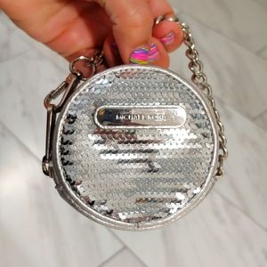Micheal Kors shiny silver sequin coin purse. Pre-owned